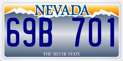 NV license plate 69B701