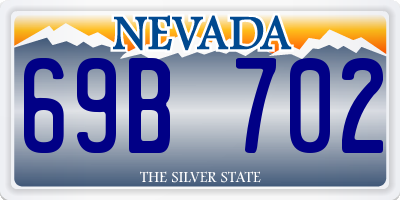 NV license plate 69B702