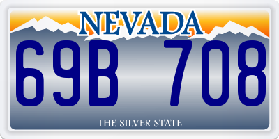 NV license plate 69B708