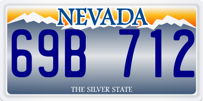 NV license plate 69B712