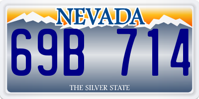 NV license plate 69B714