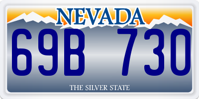 NV license plate 69B730