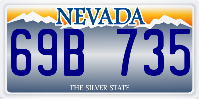 NV license plate 69B735