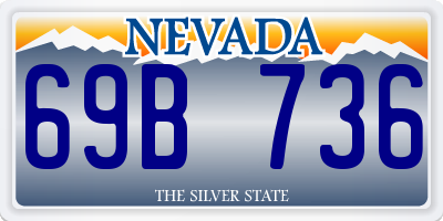 NV license plate 69B736