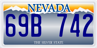 NV license plate 69B742