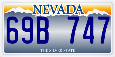 NV license plate 69B747