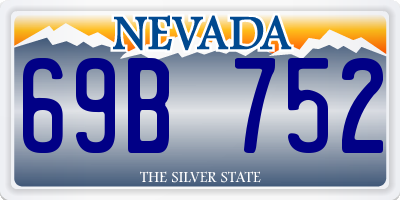 NV license plate 69B752