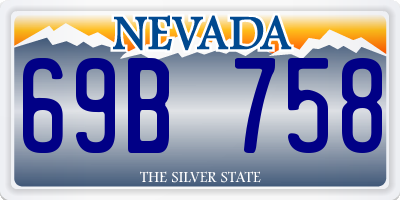 NV license plate 69B758