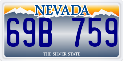 NV license plate 69B759