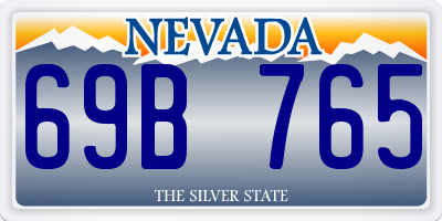 NV license plate 69B765