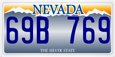 NV license plate 69B769