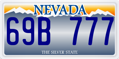 NV license plate 69B777