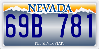 NV license plate 69B781