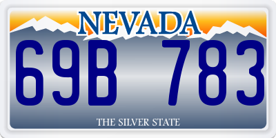 NV license plate 69B783