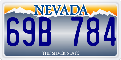 NV license plate 69B784