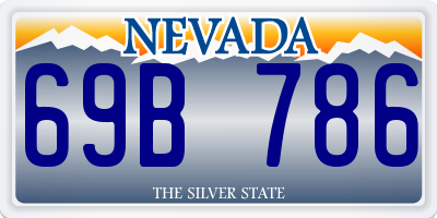 NV license plate 69B786