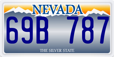 NV license plate 69B787