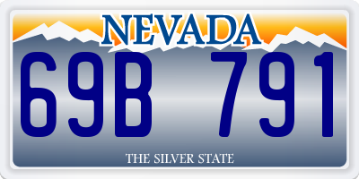 NV license plate 69B791