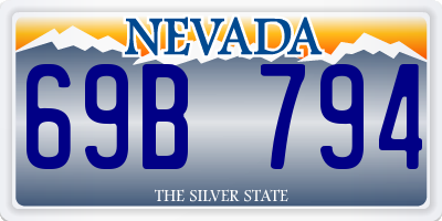 NV license plate 69B794