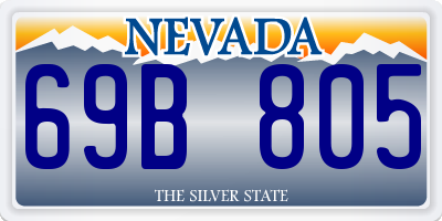 NV license plate 69B805