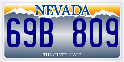 NV license plate 69B809