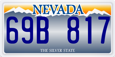 NV license plate 69B817