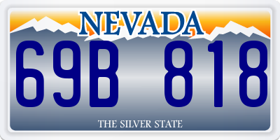 NV license plate 69B818