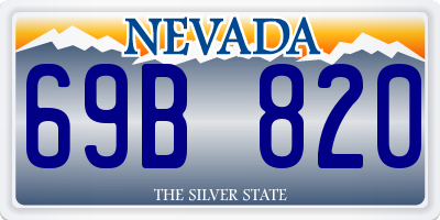 NV license plate 69B820