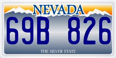 NV license plate 69B826
