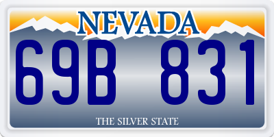NV license plate 69B831
