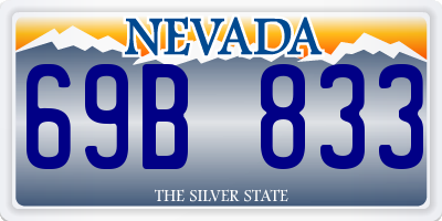 NV license plate 69B833