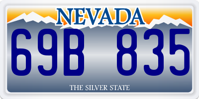 NV license plate 69B835