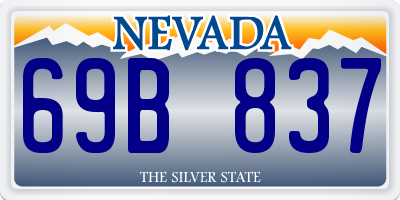 NV license plate 69B837