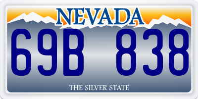 NV license plate 69B838