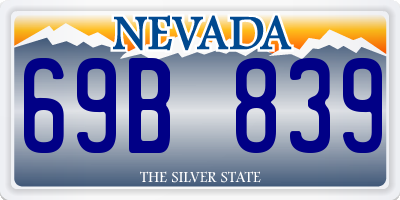 NV license plate 69B839