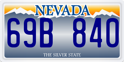 NV license plate 69B840