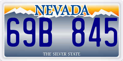 NV license plate 69B845