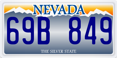 NV license plate 69B849