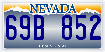 NV license plate 69B852