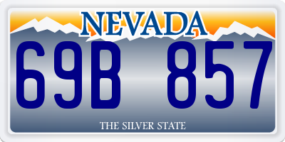 NV license plate 69B857