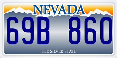 NV license plate 69B860