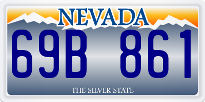 NV license plate 69B861