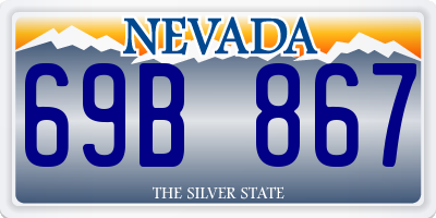 NV license plate 69B867