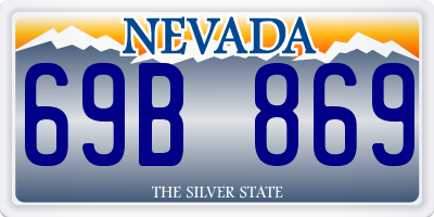 NV license plate 69B869