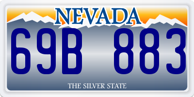 NV license plate 69B883