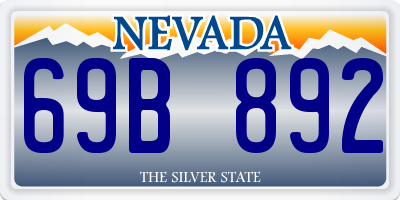 NV license plate 69B892
