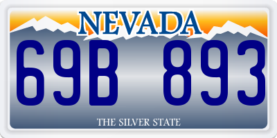 NV license plate 69B893