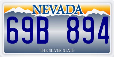 NV license plate 69B894