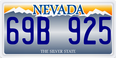 NV license plate 69B925