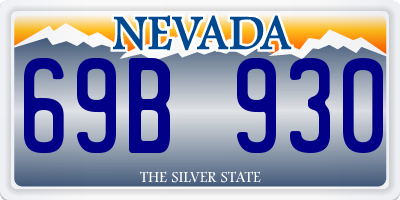 NV license plate 69B930